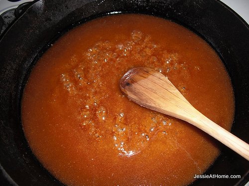 making-caramel-for-pineapple-upside-down-cake