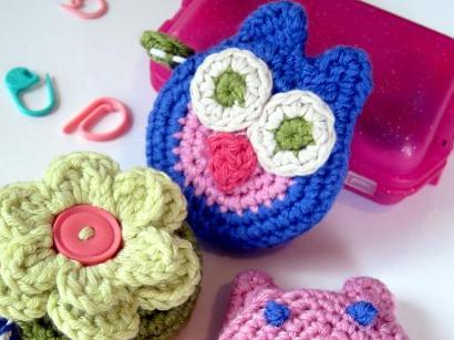 Covered Tape Measures: Owl, Pig & Flower Kit #CrochetKit from @beCraftsy