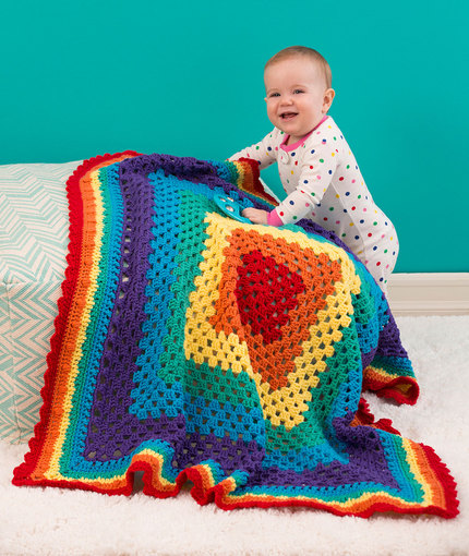 Red Heart Granny Crochet Blanket Pattern