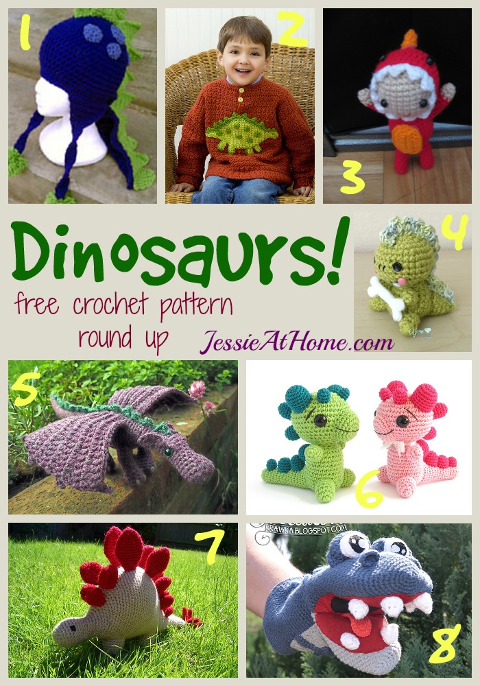 crochet dinosaur puppet