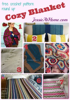 Cozy Blanket free crochet pattern round up from Jessie At Home