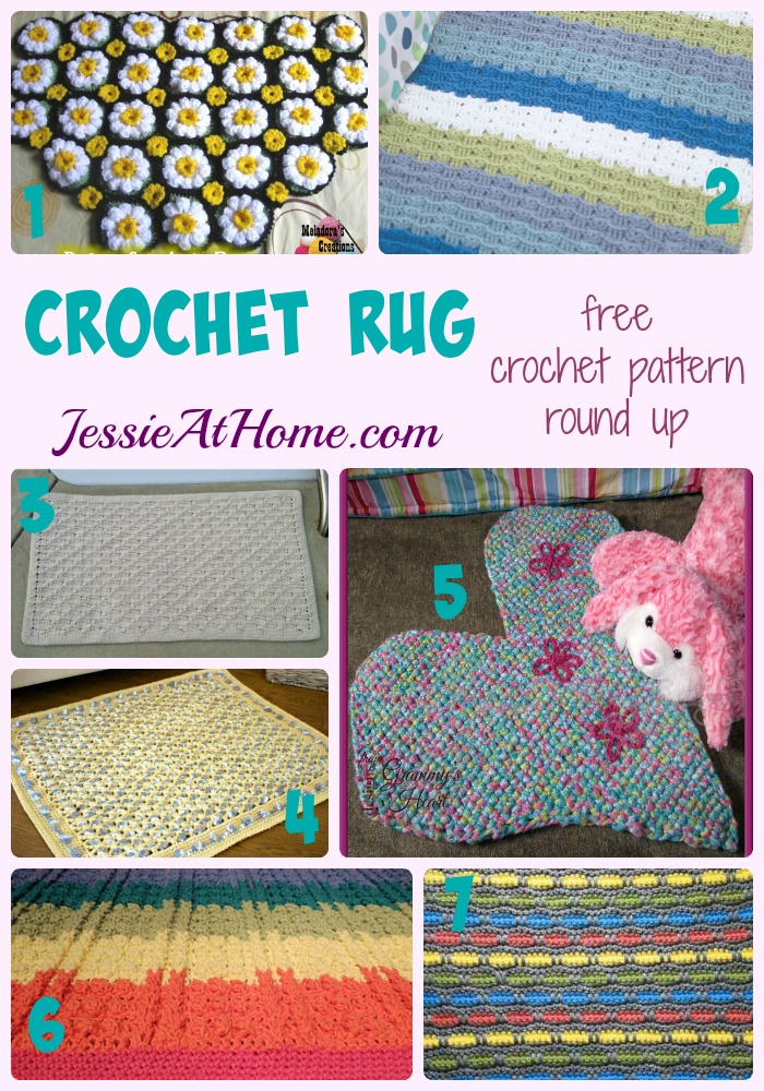 Crochet Rug free crochet pattern round up by Jessie At Home