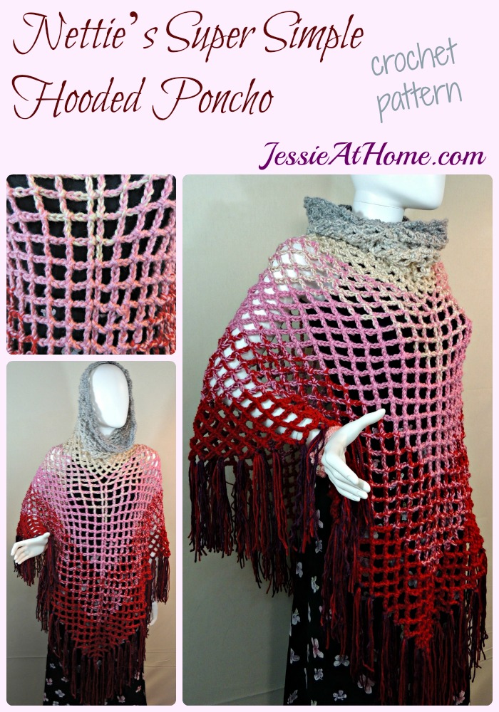 Nettie’s Super Simple Hooded Poncho crochet pattern by Jessie At Home