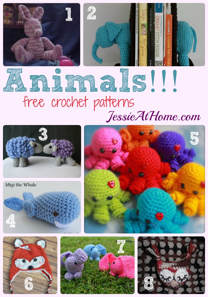 Animals free crochet pattern round up from Jessie At Home