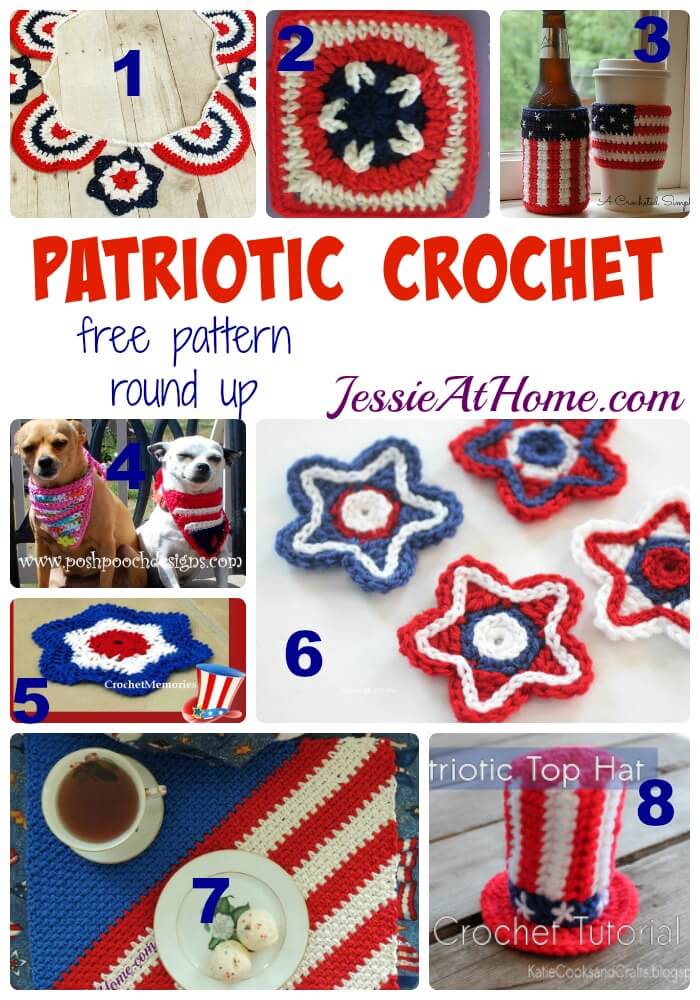 Patriotic Crochet - free crochet pattern round up from Jessie At Home