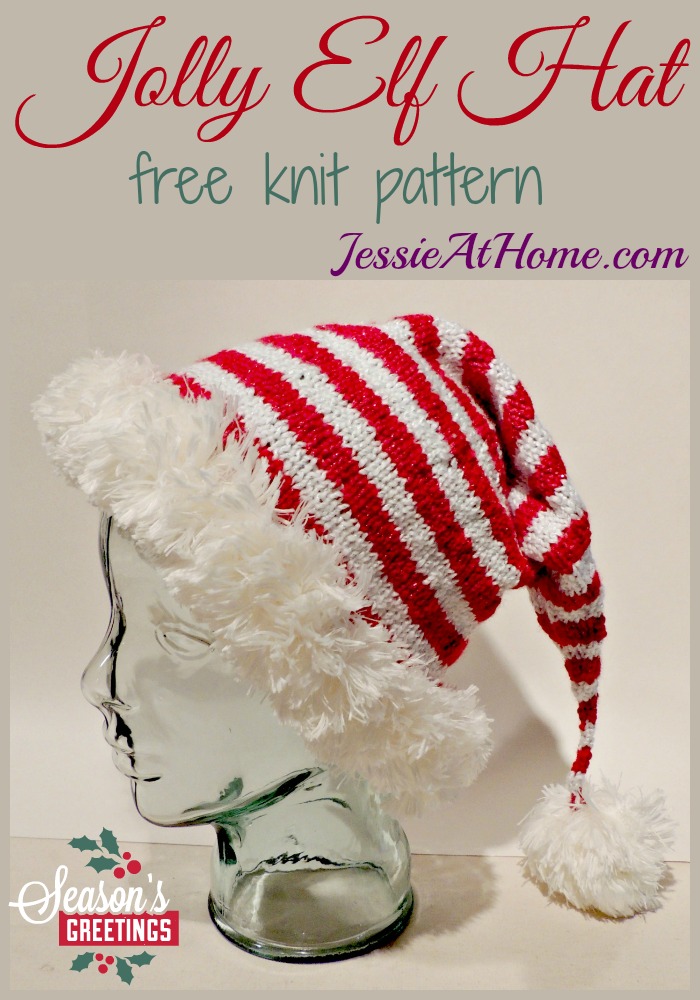 Jolly Elf Hat - free knit pattern from Jessie At Home