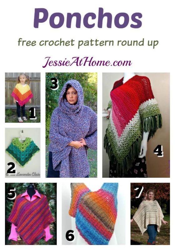 Ponchos - Boho chic free crochet patterns - Jessie At Home