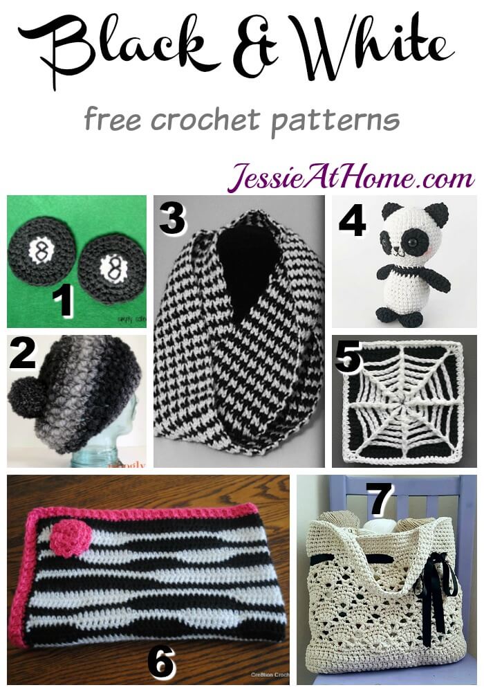 Black and White - an old fashioned free crochet pattern round up