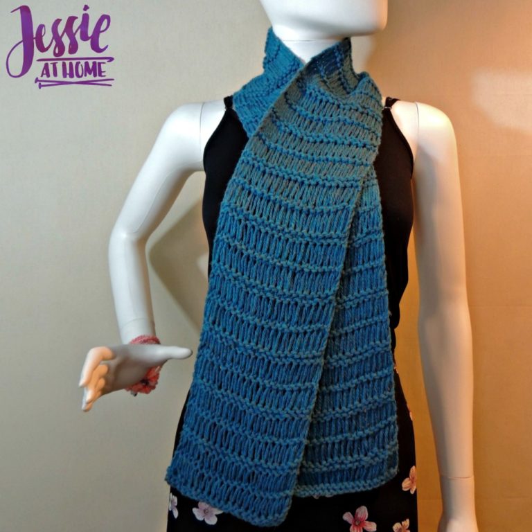 Basic Drop Stitch Knit Scarf Free Knitting Pattern Jessie At Home