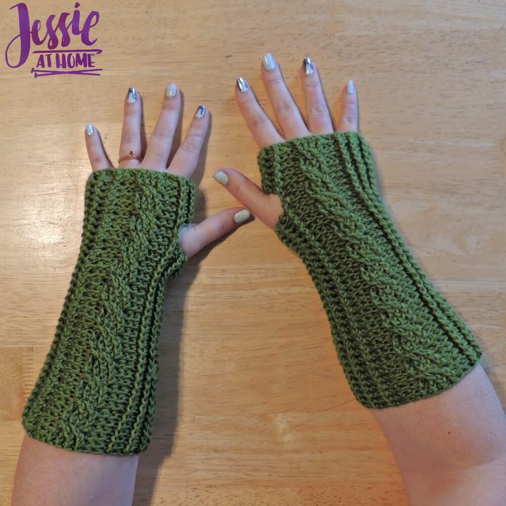Cabled Mitts free crochet pattern by Jessie At Home - 1
