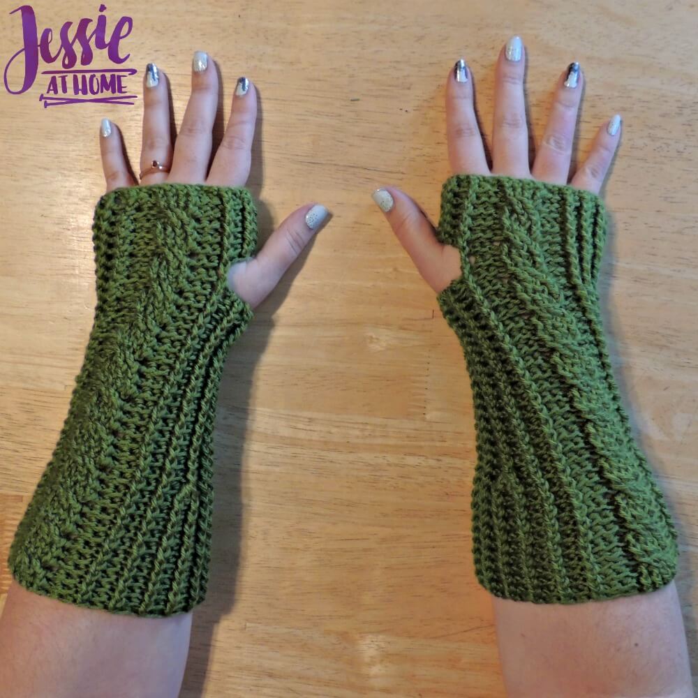 Cabled Mitts free crochet pattern by Jessie At Home - 4