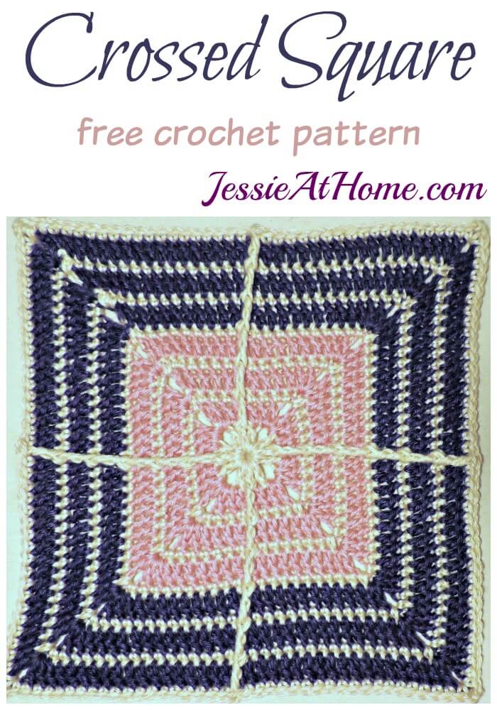 Crossed Square free crochet pattern by Jessie At Home