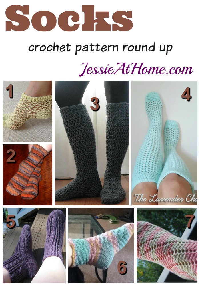 Socks - free crochet pattern round up