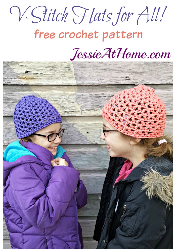 V-Stitch Hats free crochet pattern by Jessie At Home