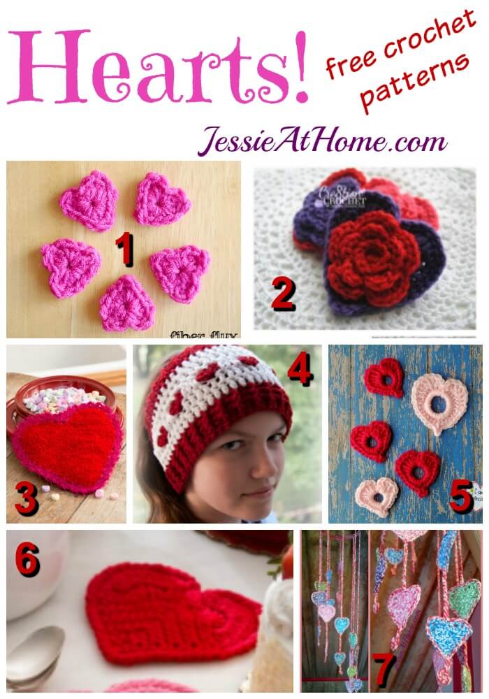 Hearts - free crochet pattern round up from Jessie At Home
