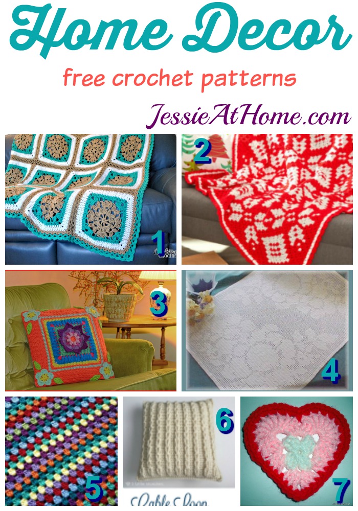 Home Decor free crochet patterns from Jessie At Home