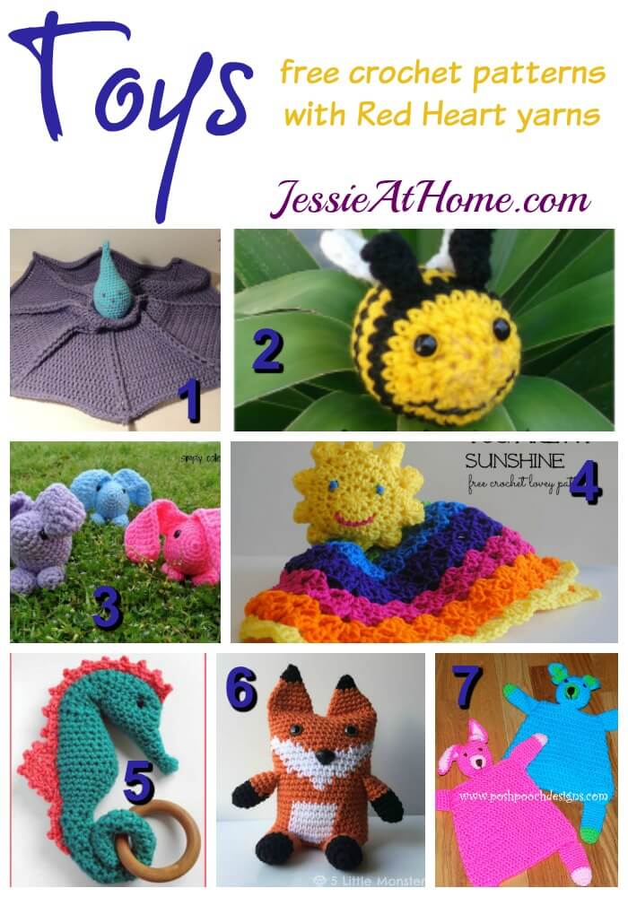 Toys free crochet pattern round up from Jessie At Home