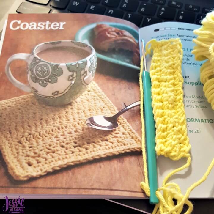 Making a loop crochet coaster