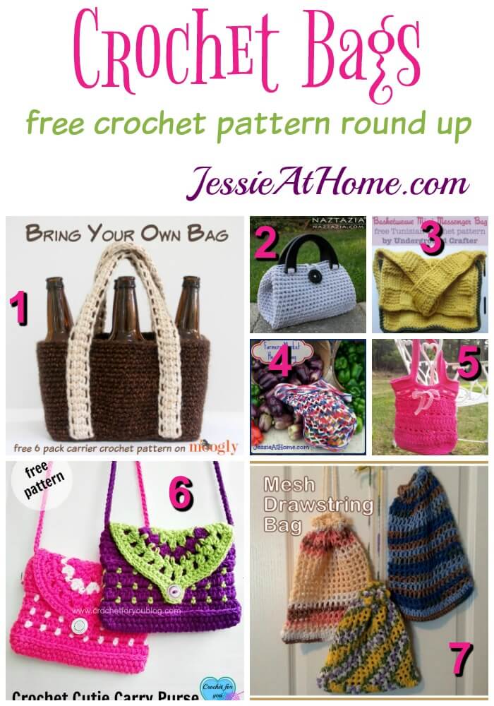 Crochet Bags free crochet pattern round up from Jessie At Home