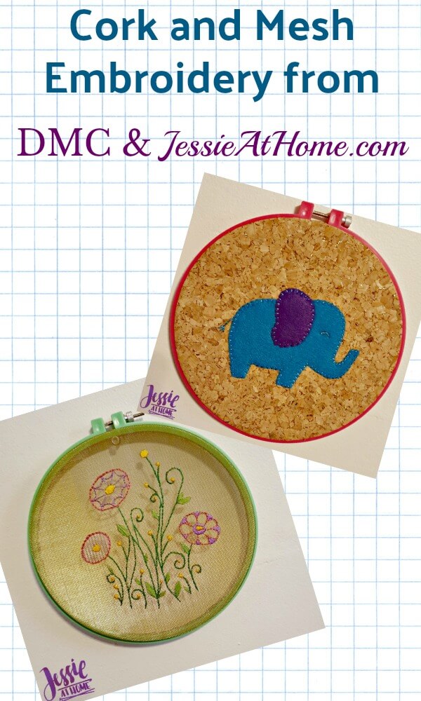 Cork and Mesh Embroidery from DMC and Jessie At Home
