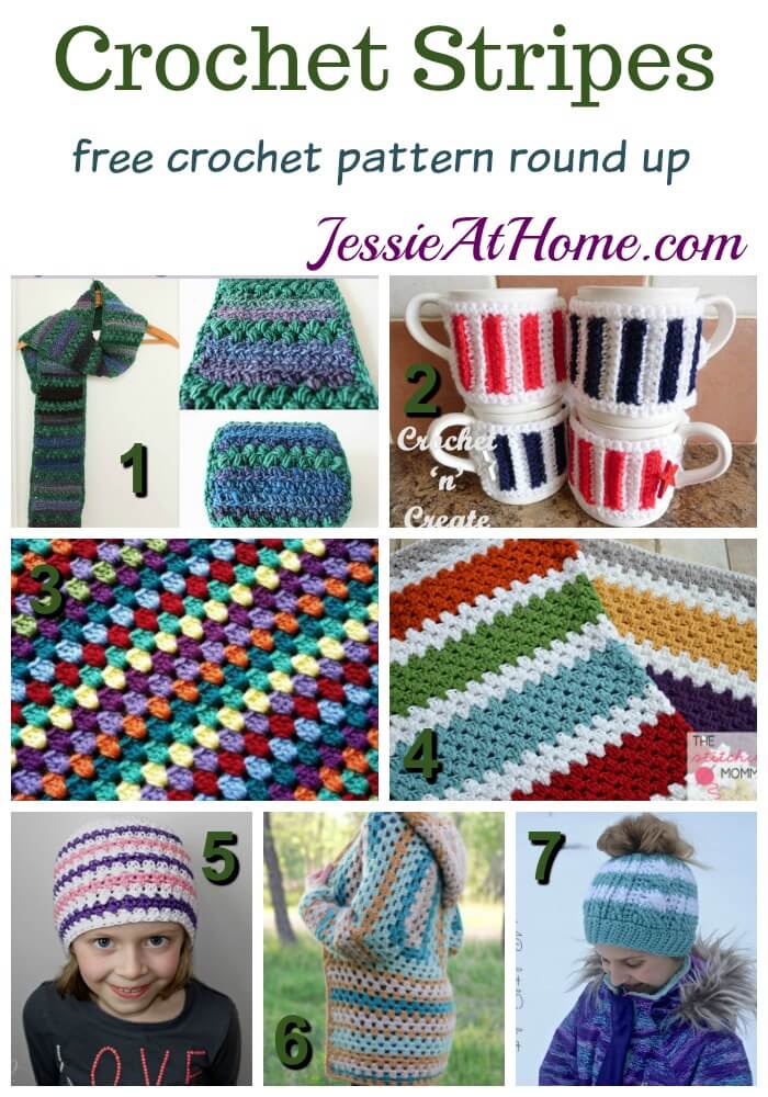 Crochet Stripes free crochet pattern round up from Jessie At Home