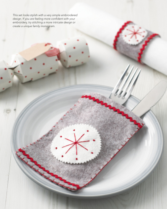 Felt Christmas Decorations place setting