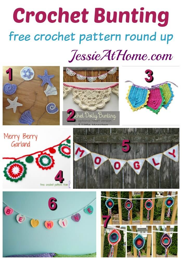 Crochet Bunting free crochet pattern round up from Jessie At Home