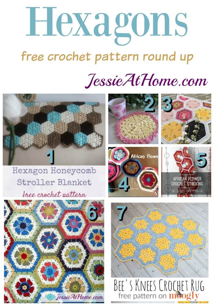 Hexagons free crochet pattern round up from Jessie At Home