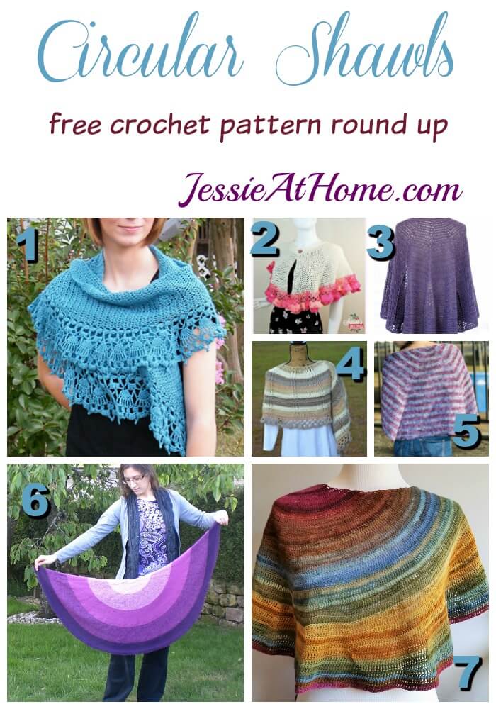 Circular Shawls free crochet pattern round up from Jessie At Home