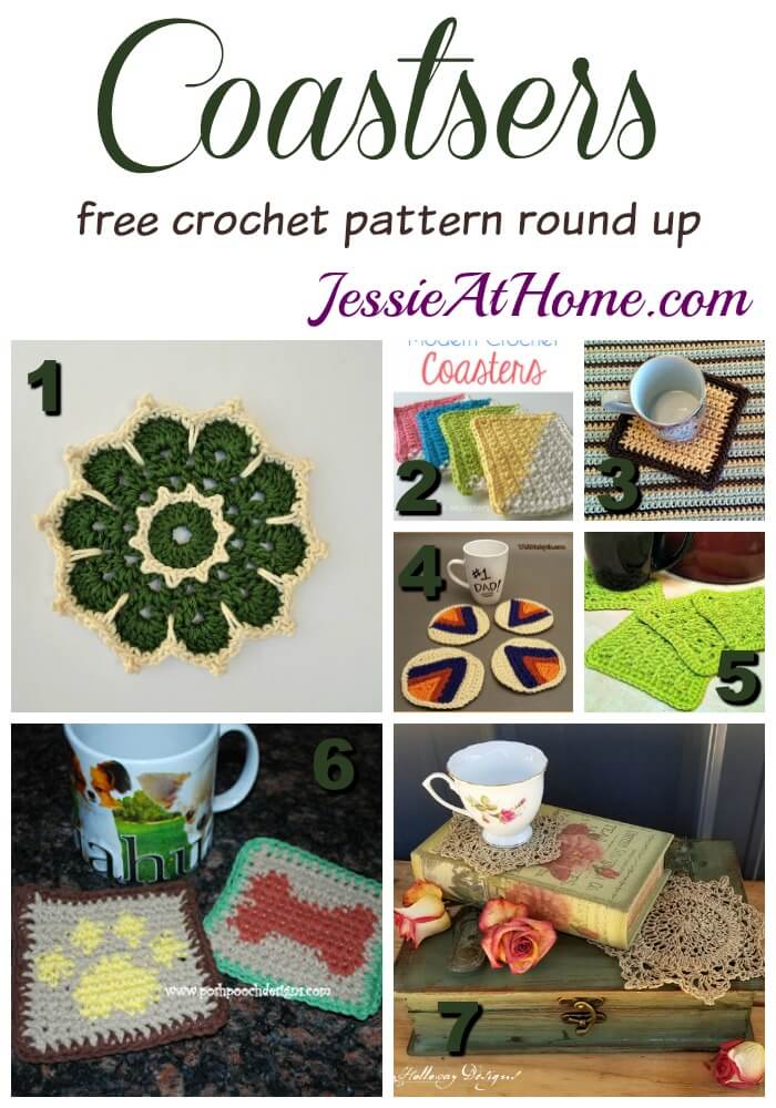 Coasters free crochet pattern round up from Jessie At Home