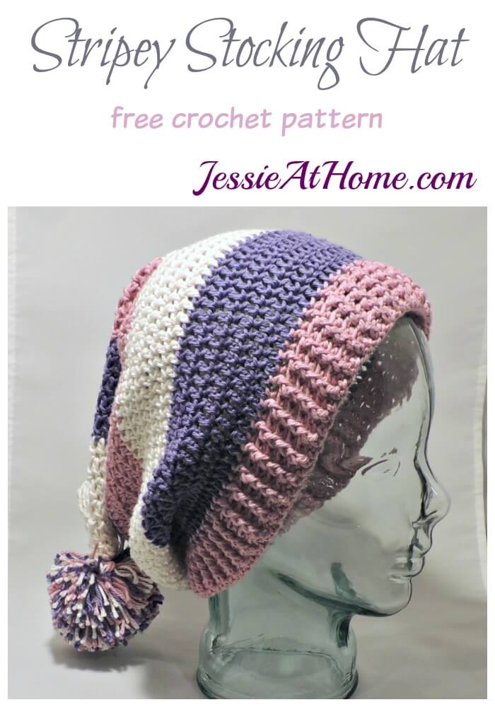 Stripey Stocking Hat - free crochet pattern by Jessie At Home