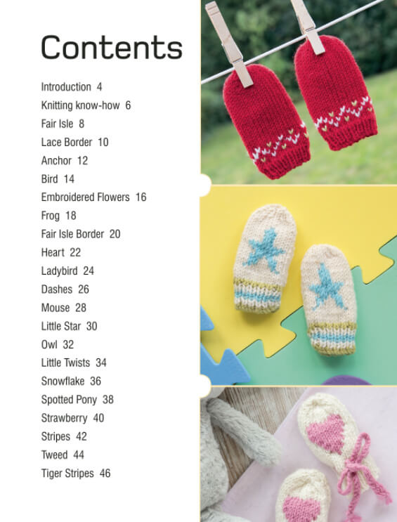 Knitted Baby Mitts - contents