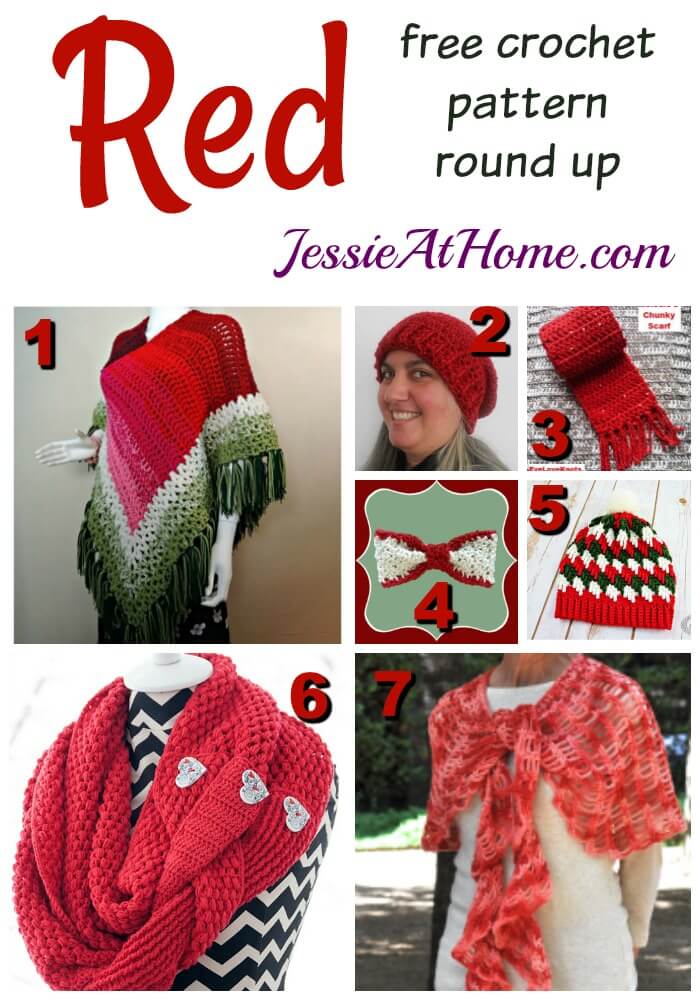 Red free crochet pattern round up from Jessie At Home