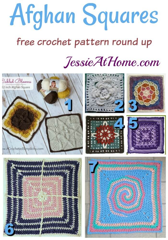 Afghan Squares - free crochet pattern round up from Jessie At Home