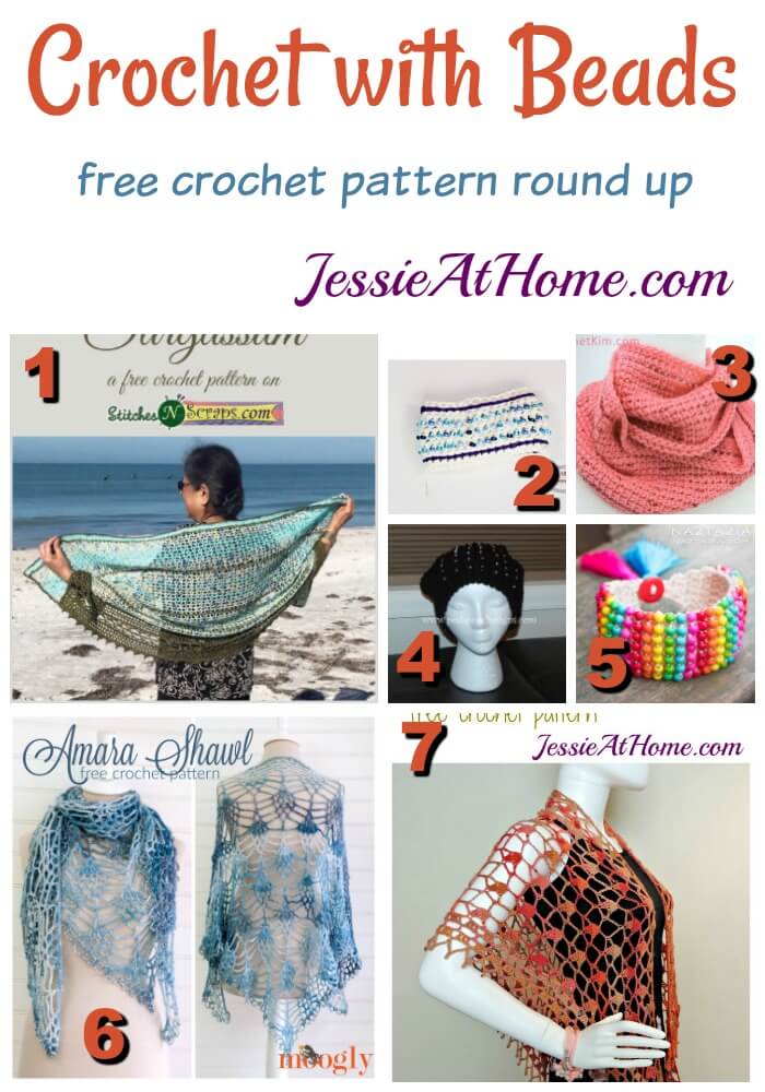 Crochet with Beads free crochet pattern round up from Jessie At Home