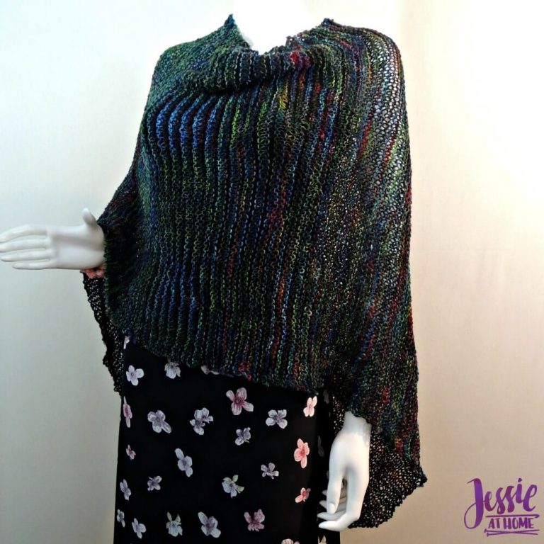 Funny Papers Knit Poncho - Free Knitting Pattern - Jessie At Home