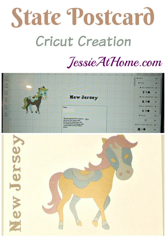 Make a post card using a Cricut - State Postcard Cricut Creation by Jessie At Home