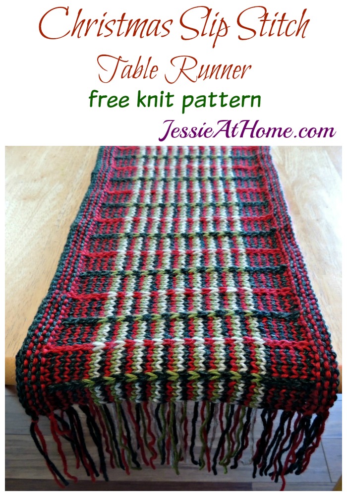 Christmas Slip Stitch Table Runner free knit pattern by Jessie At Home