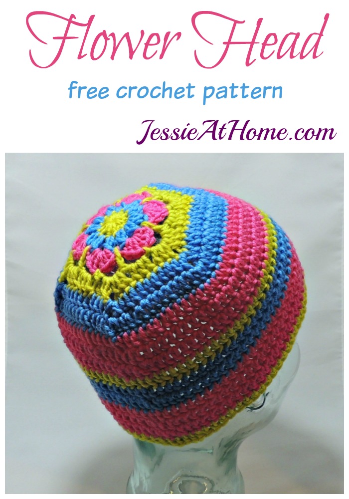 Flower Head Hat - free crochet pattern by Jessie At Home