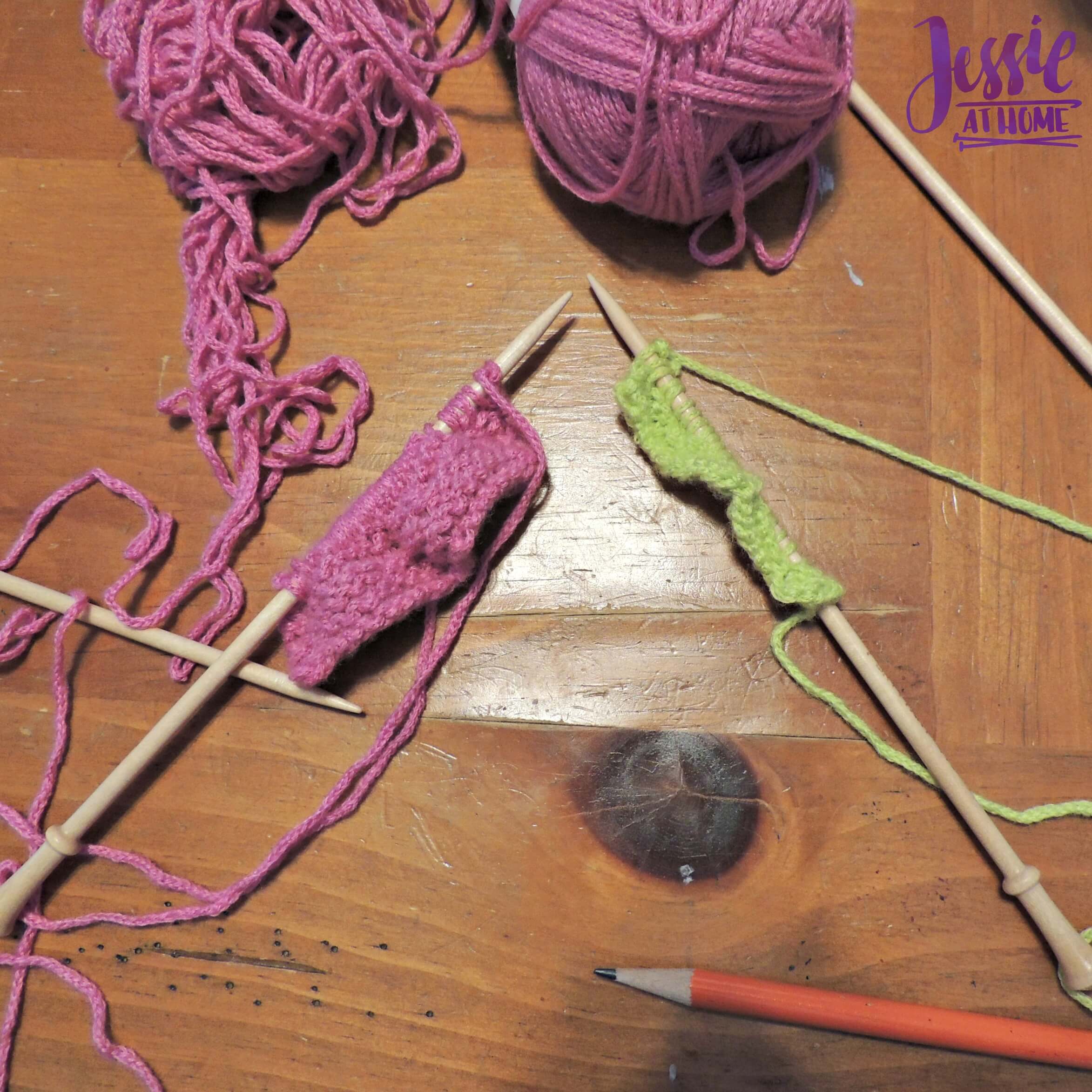 Learning to knit with Brittany short needles