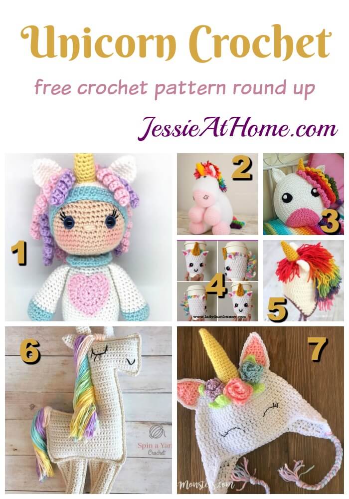 Unicorn Crochet free crochet pattern round up from Jessie At Home