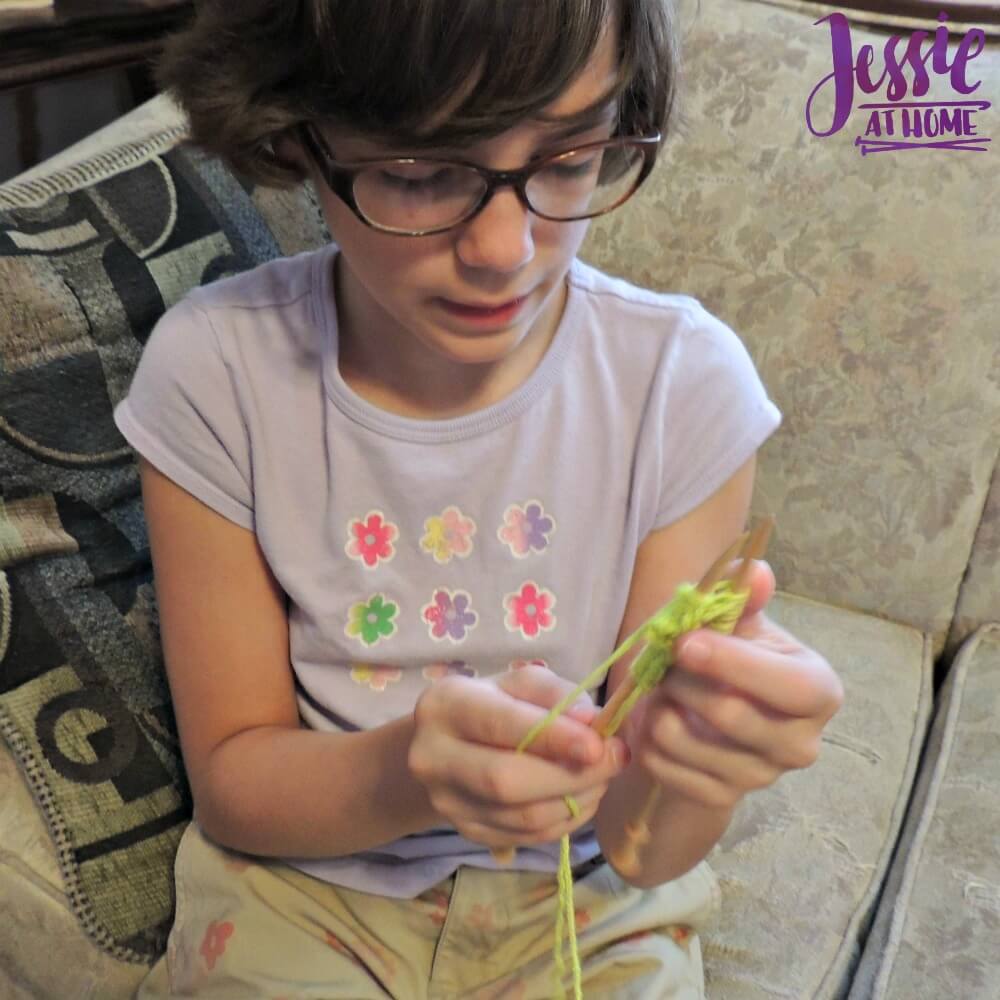 Vada knitting with Brittany short needles