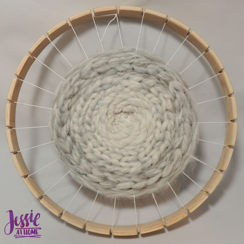 Bucilla Round Weaving Loom review from Jessie At Home - ready to remove