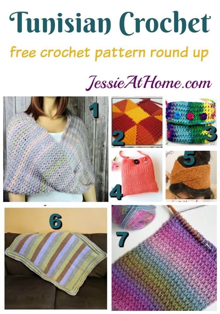Tunisian Crochet free crochet pattern round up from Jessie At Home