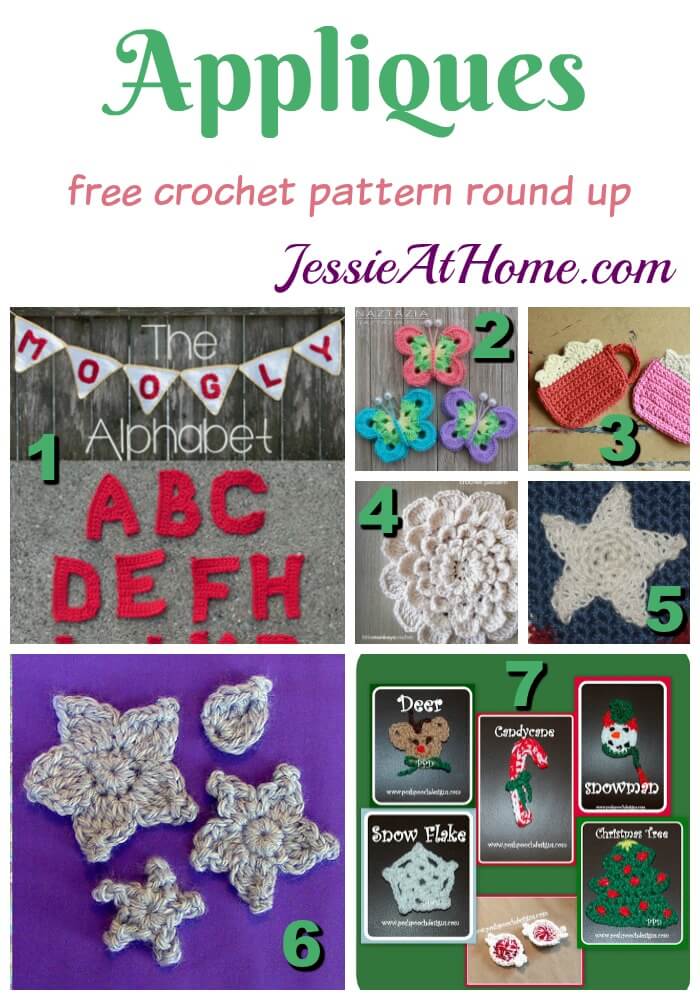 Appliques free crochet pattern round up from Jessie At Home