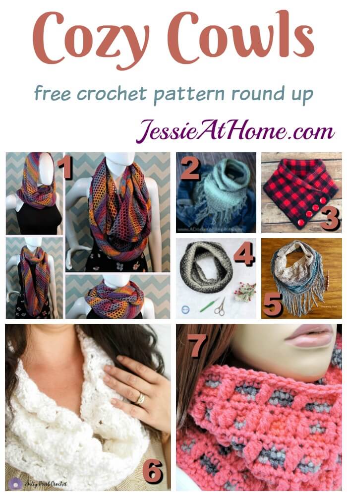 Cozy Cowls free crochet pattern round up from Jessie At Home