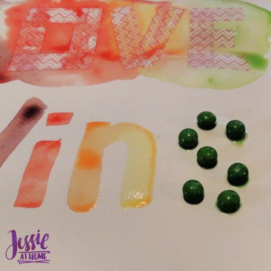 Painting with Skittles craft tutorial by Jessie At Home - S being made