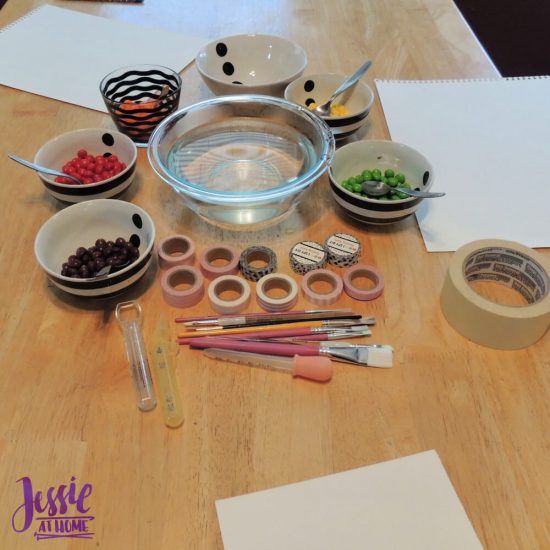 Painting with Skittles craft tutorial by Jessie At Home - set up