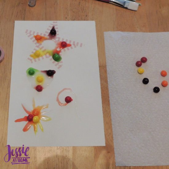 Painting with Skittles craft tutorial by Jessie At Home - star sitting