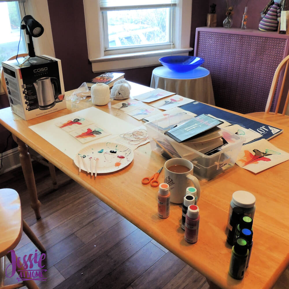 Pretty Painted Pages with Plaid Paints by Jessie At Home - my work space